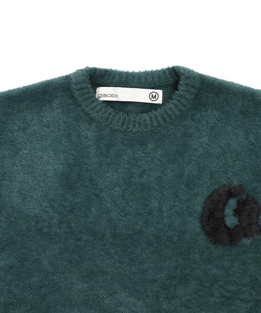 GLACK Gnt066 Laffin Hairy Pullover Knit (Green)