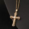 Hip Hop Cross Pendant Necklace with Micro-Set Zirconia Minimalist Design for a Subtle Luxury Look