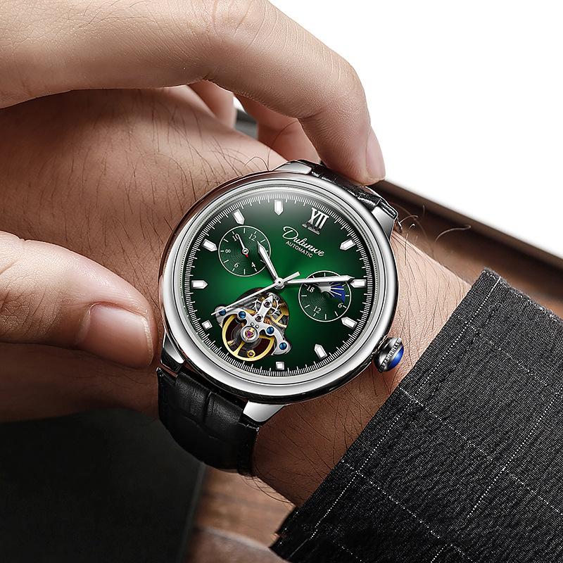 Men Mechanical Wristwatches 3ATM Waterproof Automatic Watch Moon Phase Tourbillon Sports Watch