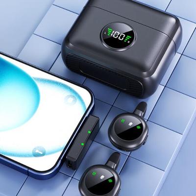 Micrófono de solapa inalámbrico con cancelación activa de ruido 2.4G Inalámbrico Micrófono para transmisión en vivo Grabación de video