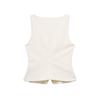 TAOP&ZA Spring/Summer Women's Double-Breasted Square Neck Slim Sleeveless Vest Top