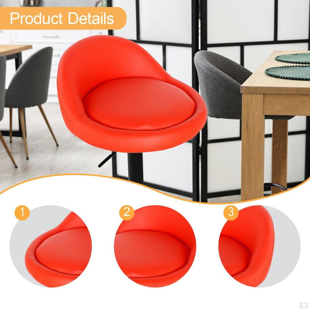 Bar Stool Seat Cushion Replacement Part PU Leather Comfortable Chair Accessory with Backrest Support