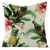 New Outdoor Waterproof Linen Pillow Case Tropical Green Leaf Cushion Cover