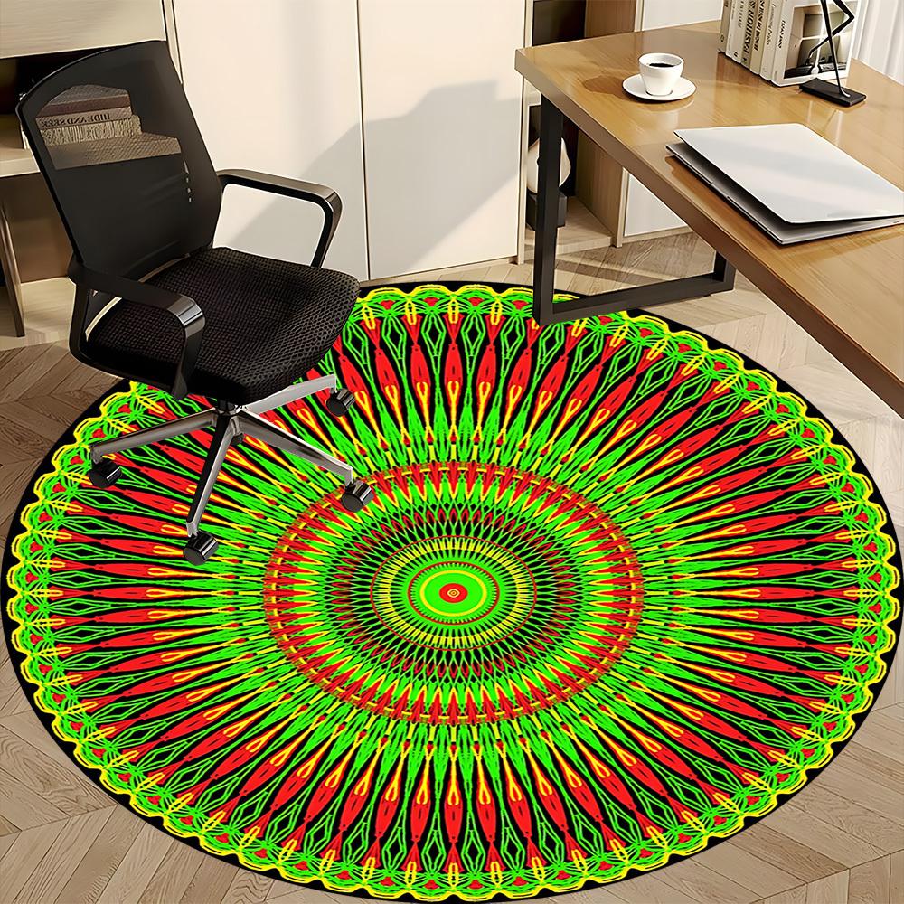 1pc Mandala Design Chair Carpet for Office, Non slip, Soft and Durable Office Rug