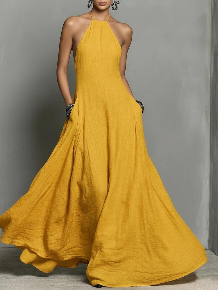 Independent Station 2026 Damen Sommer Neckholder Rückenfreies Kleid