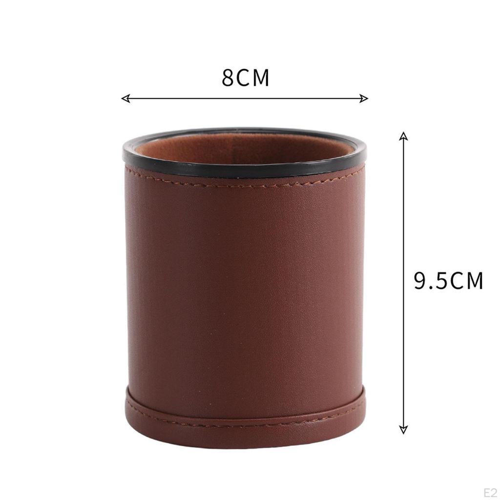 Dice Cup Shaker Cup,High Performance Multifunctional Red Brown PU Leather for Parties Family