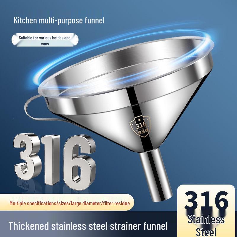 Edelstahltrichter mit Filter, kleine und große Durchmesser zum Ausgießen von Küchenöl.