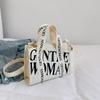 Simple and Personalized Letter Printed Handheld Canvas Bag New Style Casual Shoulder Bag