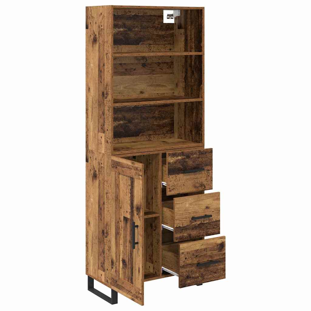 Highboard with Drawers 2 Pcs Reclaimed Wood Effect Particleboard