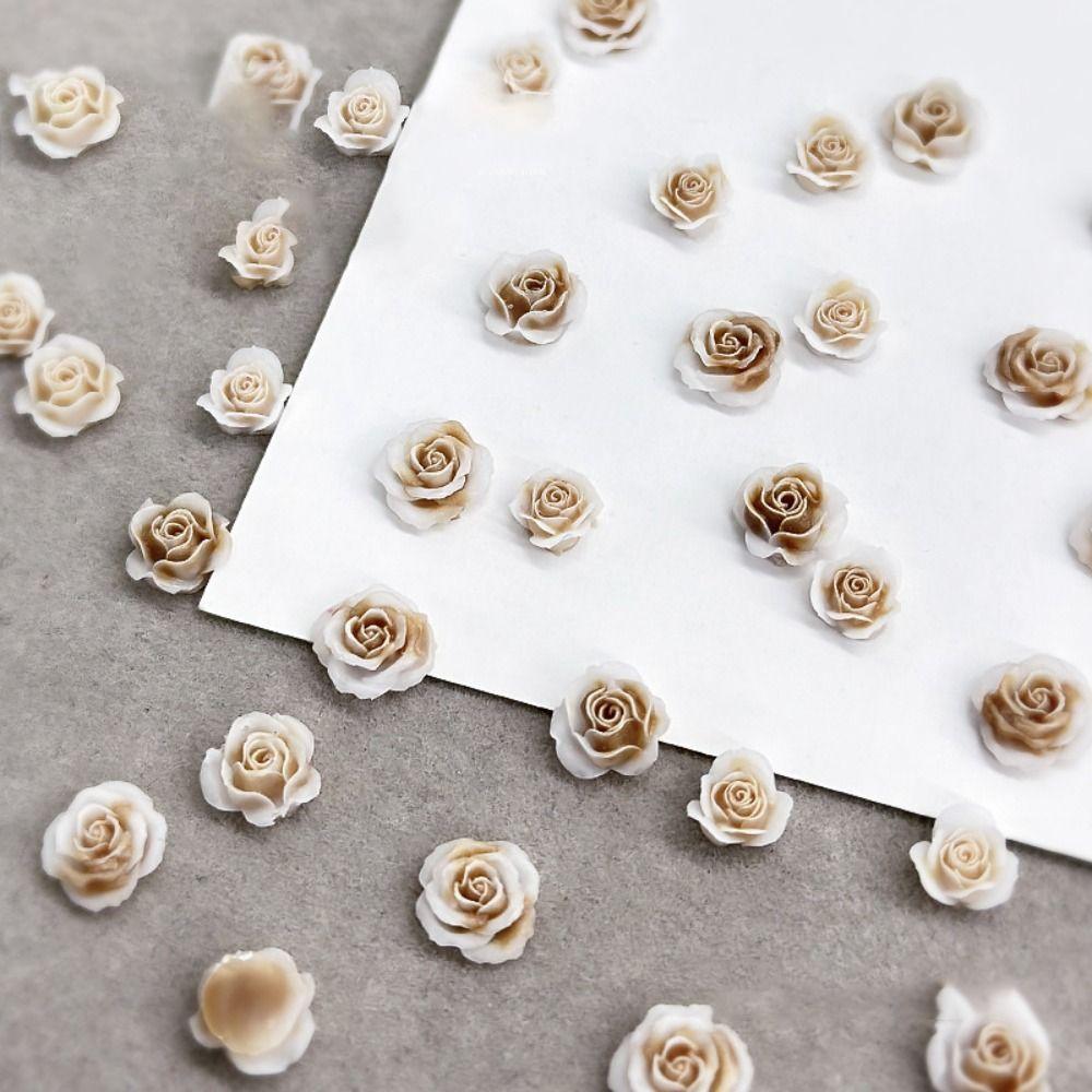 

50 шт., 3D смоляные двухцветные аксессуары в виде камелии, винтажные смоляные фрезы для ногтей, аксессуары для маникюра 50 pcs style 4