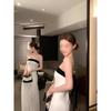 Bow beauty back sleeveless tube top dress women's summer splicing waist birthday skirt a word long dress