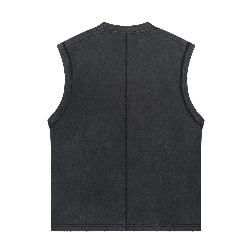 275 GSM 100% Cotton Washed T-Shirt Customized Pattern Print Men's Vest Personalised Tank Top