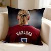 Football player superstar EErling Haaland  Pillow Case Square DoubleSided Sofa Cushion Cover Bedroom Bedside Pillow