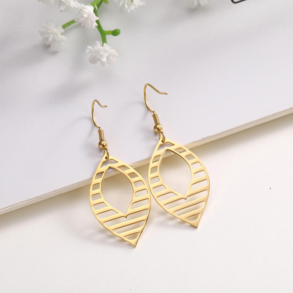 Bohemian Vintage Women Earrings Jewelry Stainless Steel Black Golden Slivery Geometric Drop Earring Gift
