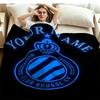 1PC Club Brugge KV Custom Name Patterned Flannel Blanket Suitable For All Seasons for Home Decor Warmth and Comfort Gifts Holiday Present
