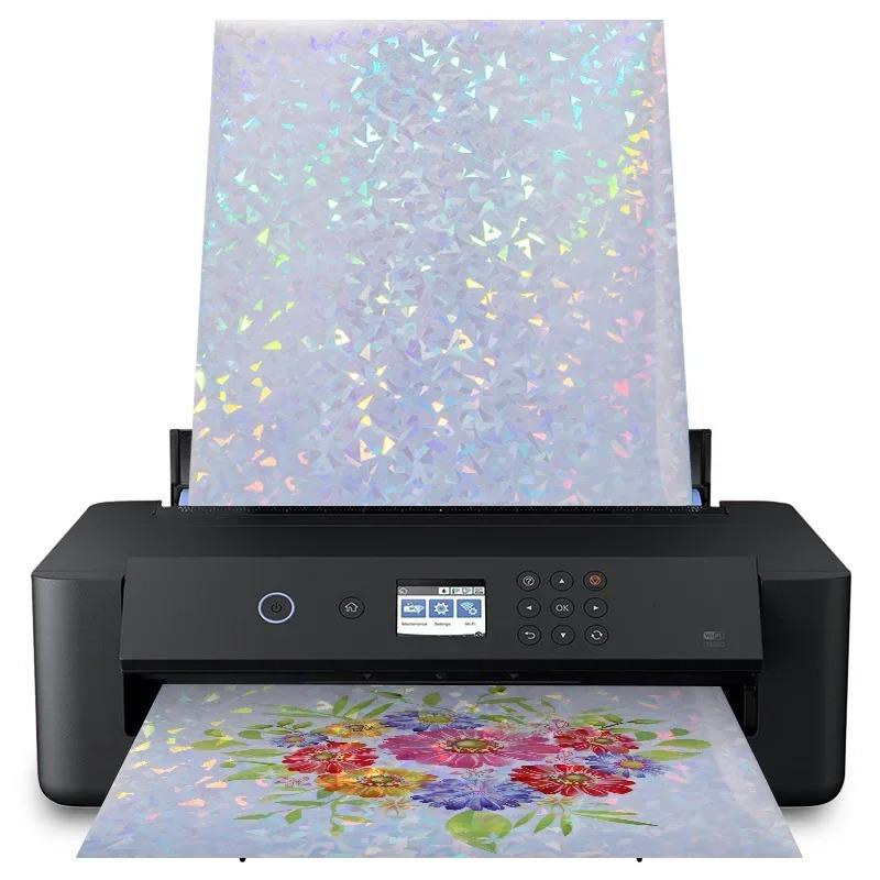 Waterproof Inkjet Printable Vinyl Sticker Paper Laser Diamond Pattern Self Adhesive for Inkjet Printer DIY Label Decal Craft
