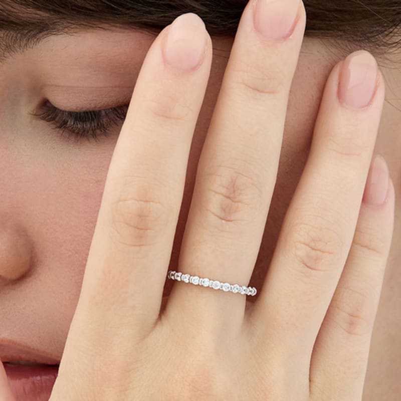 Hyeres-lor Essence Silver (W) Modern Tennis Ring 2.0mm White HL4R58423W9