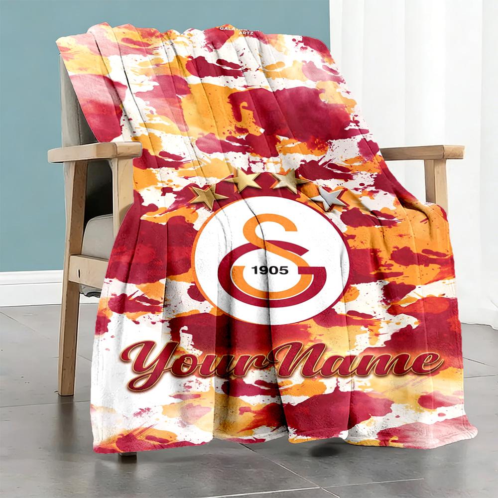 Galatasaray 112 Customize Your Name Blanket Multi-purpose Customizable Blanket Soft Warm Cozy Versatile for Bed Picnics Office Living Room