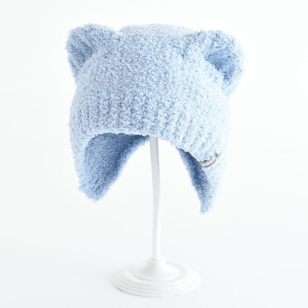 Children's Cute Plush Bear Wool Knit Winter Hat – Windproof & Cold Protection