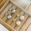 Earrings Suitable For Summer, Square Zircon Pearl Earrings, Women'S High-End Unique Stud Earrings.
