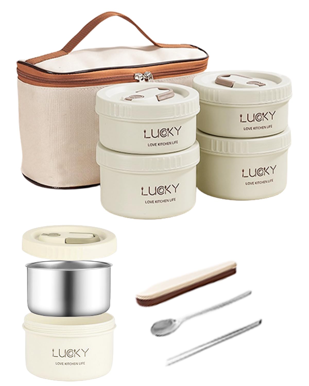 

Thermos Bento 2 Cutlery 440ml x Microwave Lunch Thermal Cold Bento Onigiri Fresh Lunch Convenient for Going Out Set of Box, Tiers, Included, 2, белый