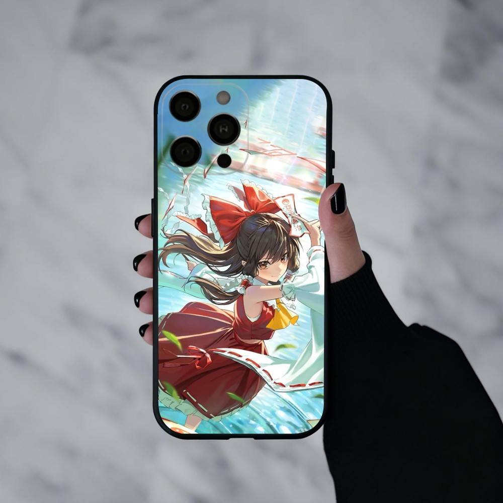 

H-Hakurei Reimu T-Touhou Чехол для телефона iPhone 17pro, 16,15,14,13,12,11 X XR Plus,Другие Мягкий Черный Чехол iPhone11PROMAX