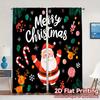 Set Of 2 Flat Printing Jit Curtains Without Rod Festive Cheer Print Popular Fabric Curtain Polyester Machine Washable
