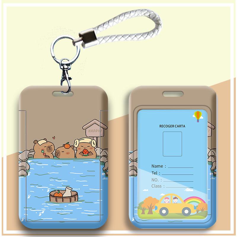 Student Cartoon Lanyard ID & Card Holder for Bus, Subway, Water, and Work Badge