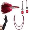 1920er Jahre Flapper GatsbyParty Kostüm Zubehör Kopfschmuck Halskette Ohrringe Handschuhe