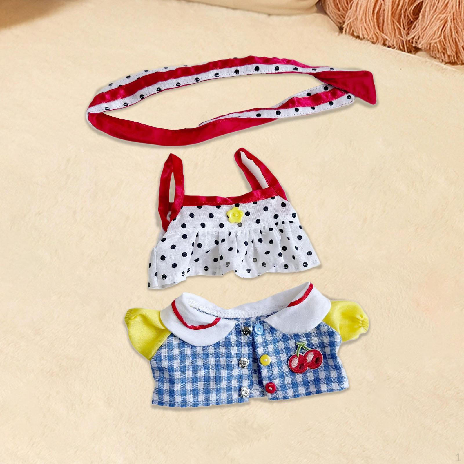 

Doll Tops Suspender Skirt Costume Accessory Photo Props Soft with Hair Accessories for 15cm Annoying