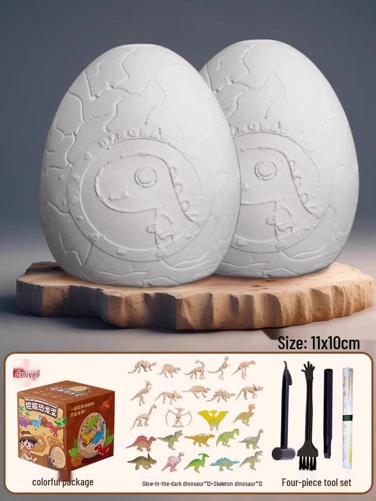 Kit de săpat ou de dinozaur: Jucărie Educativă DIY cu Gemă Fosilă Arheologică pentru Copii