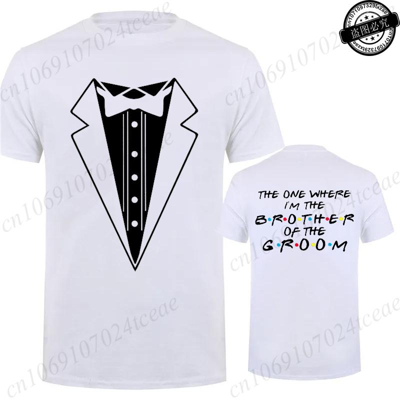 Tuxedo Groomsmen Bachelor Party Wedding TShirts Men Shirt Fashion Male Clothing Friends Theme Party Shirts TShirts for Men