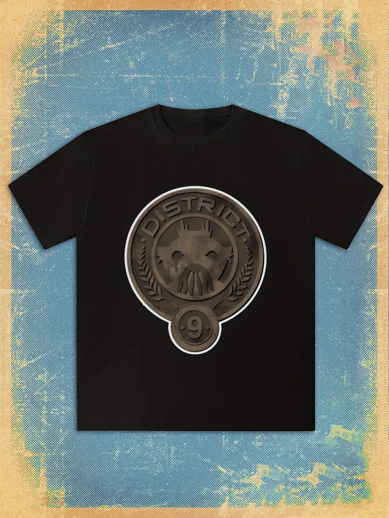 T-shirt Black with Alien & Design -  District 22.86cm Logo L