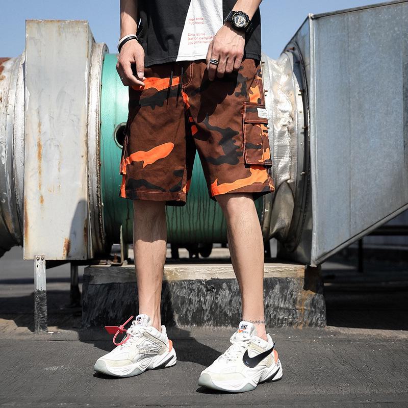 

Men s Trendy Camouflage Khaki Shorts, Large Size, Loose Fit, Summer-Ready XXXL