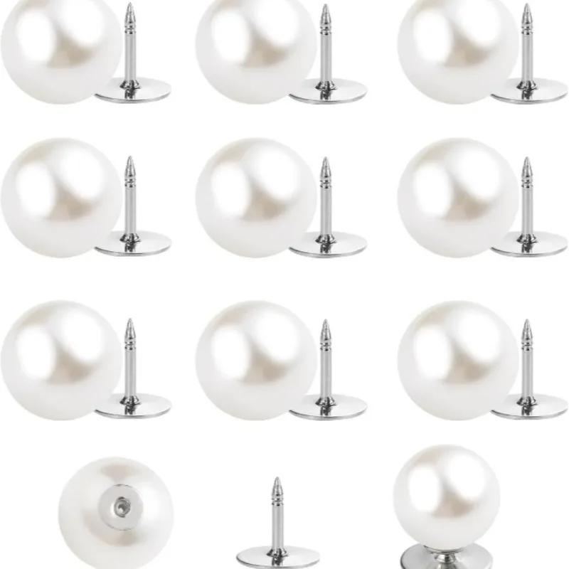 30pcs Pearl Brooch Buttons No Sew Buttons DIY Decoration Buttons for Shirts Dress Sweaters Coat Shawl Hat Shoes