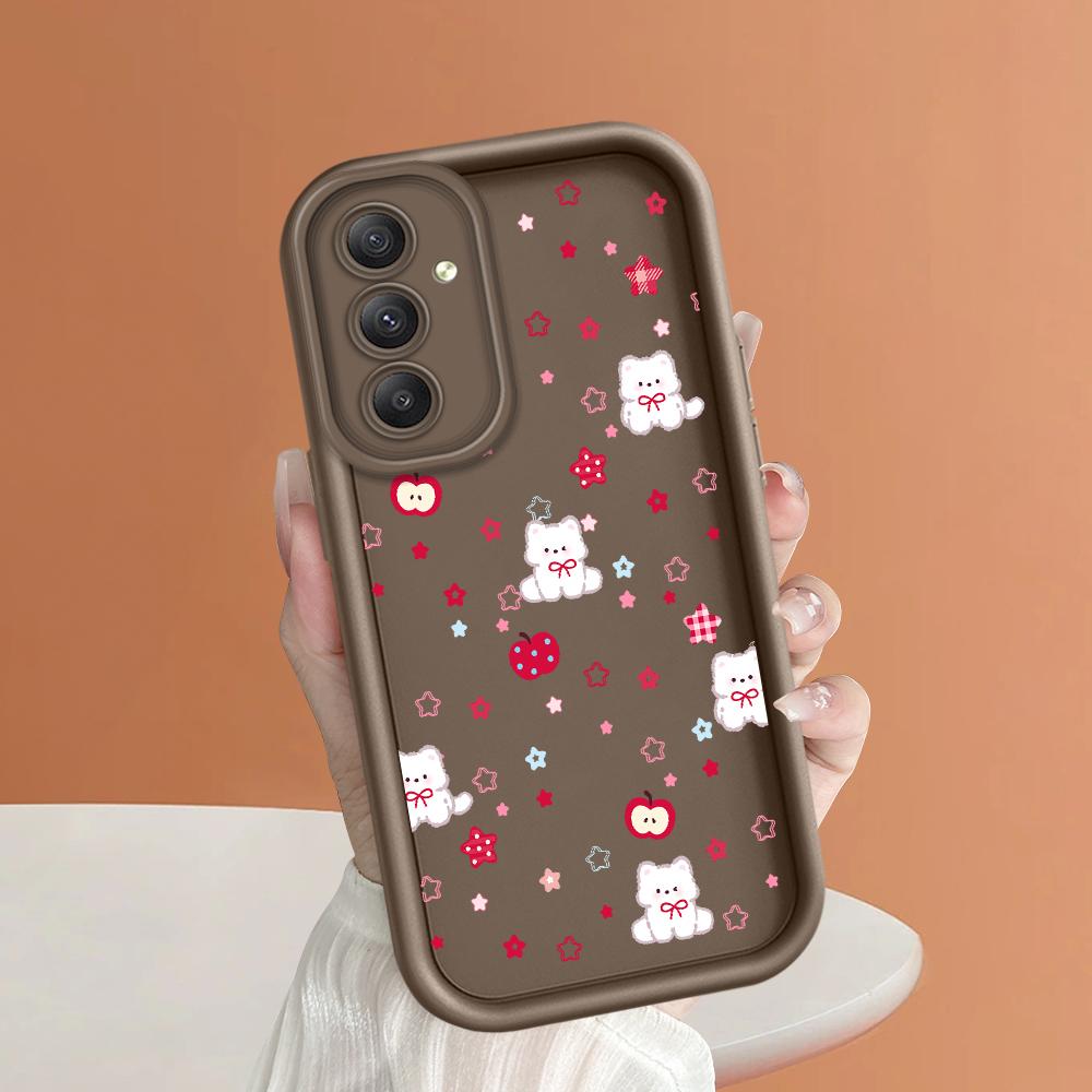 

Мягкий силиконовый квадратный чехол с рисунком лестницы для телефона, полное покрытие, противоударный защитный резиновый чехол для камеры для Samsung Samsung M05 коричневый