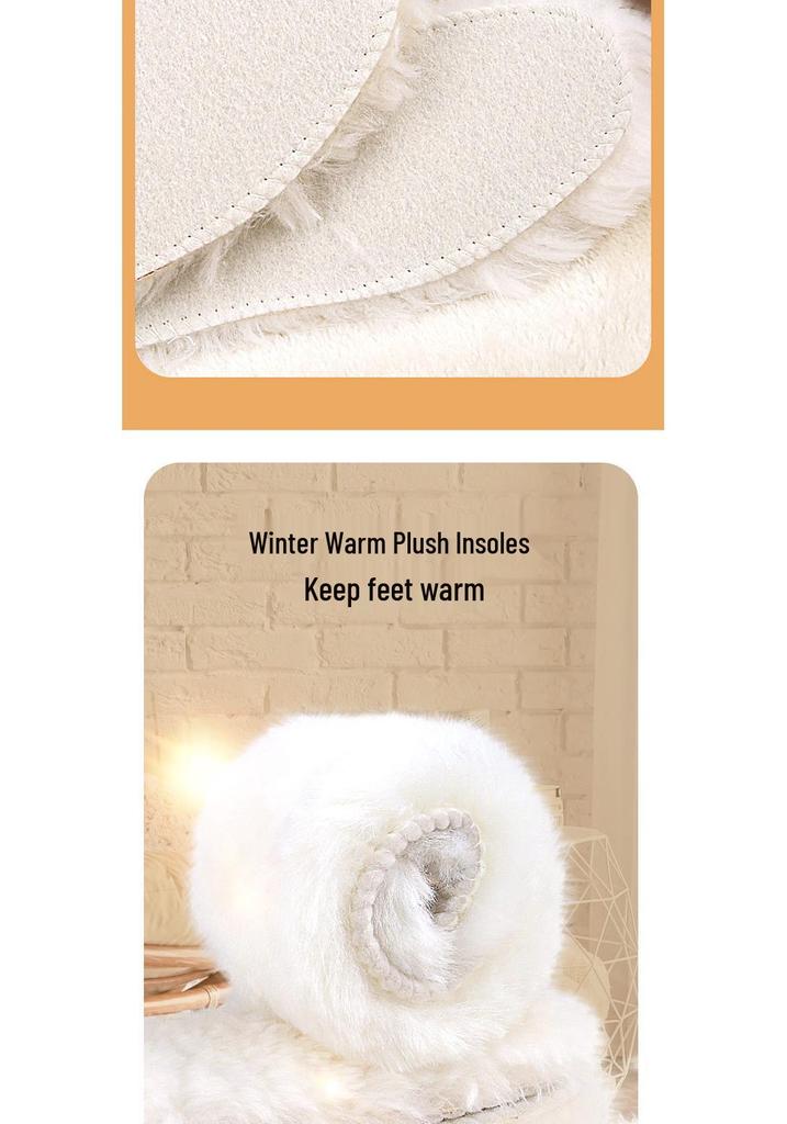 Unisex Fleece-Lined Leather Snow Boots with Sweat-Absorbing Wool Insole