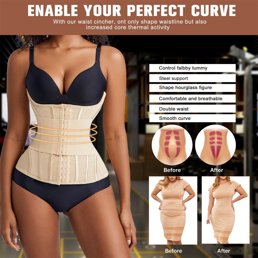 Fajas Cinturilla Fuertes Control de Vientre de Cuerpo Completo Ropa Moldeadora para Mujer Corsé Cruzado Cinturón Entrenador de Cintura Moldeador para Mujer