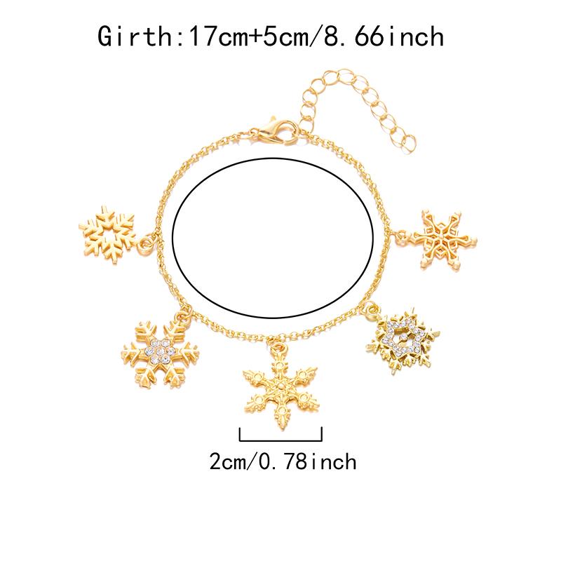 Julgransklockor Hänge Armband För Kvinnor Trendiga Älgar Snöflingor Gåvor Käpp Stjärna Zirkon Kedja Festival Party Smycken Gåva