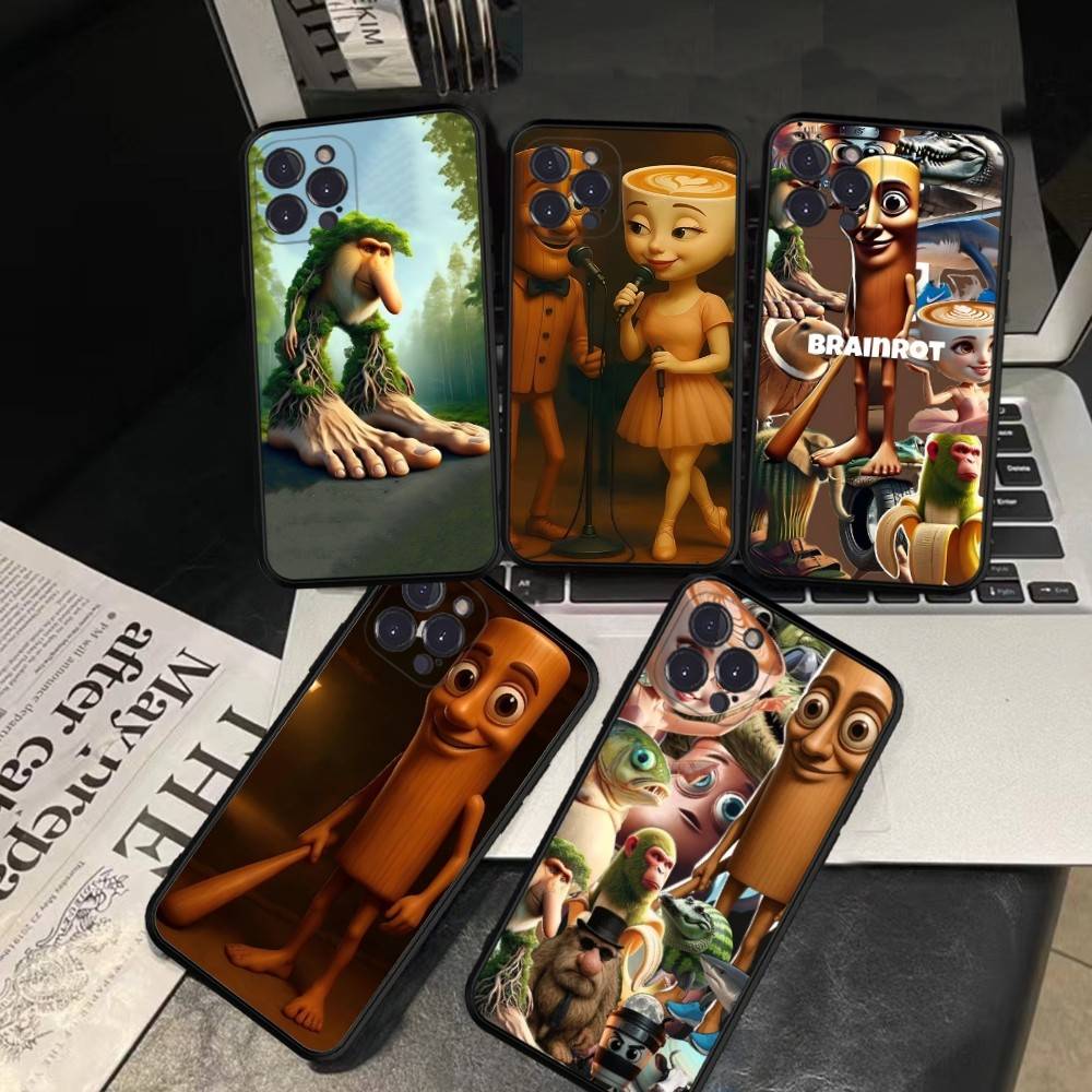 Italian Brainrot Tung Tung Phone Case For IPhone 16 15 8 7 6 6S Plus X SE XR XS 14 11 12 13 Mini Pro Max Mobile Case