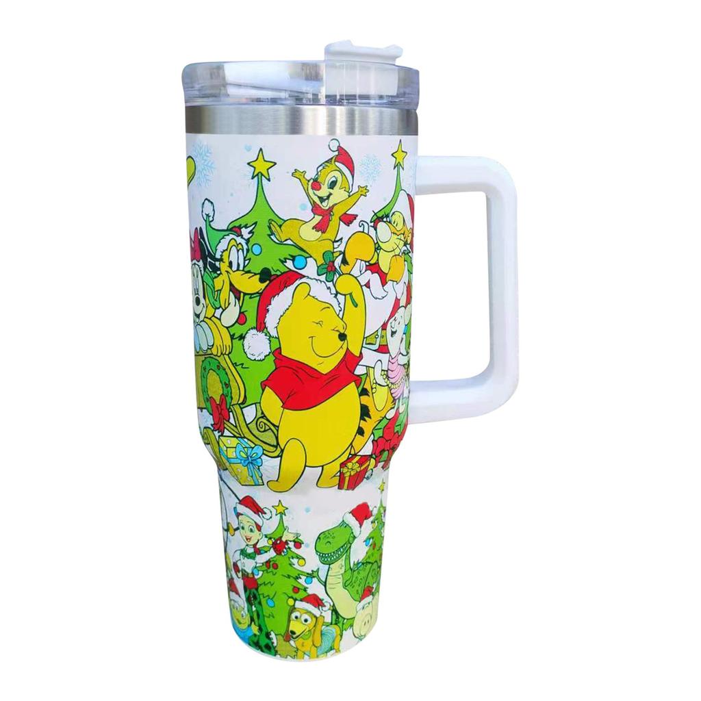 Christmas Tumbler 40 Oz, Merry Christmas Tumbler With Handle And Straw, 40oz Tumbler Maintains Cold Heat And Ice For Hours
