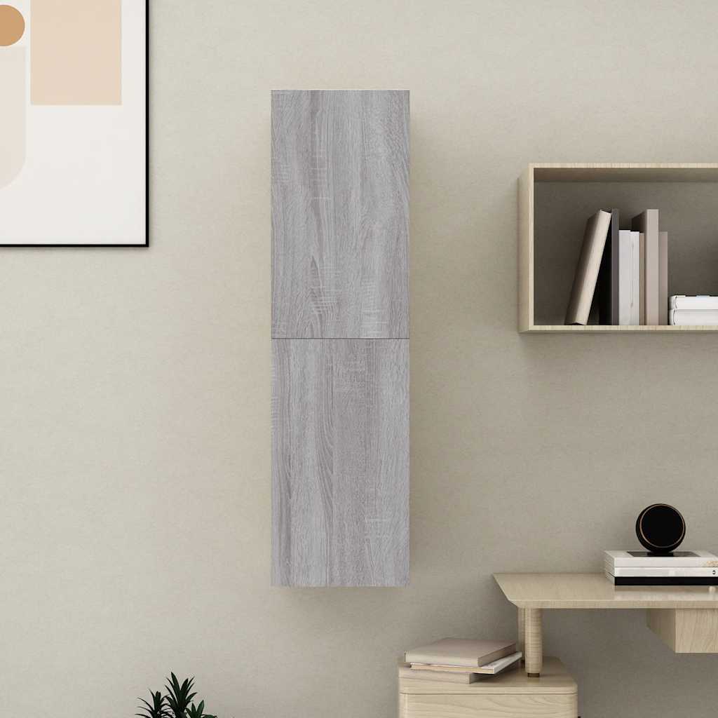 Vidaxl Wisząca Szafka Telewizyjna, Szary Dąb Sonoma, 30,5X30X110 Cm