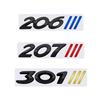Glossy Black Car Emblem Metal Decorative Strips Badge Logo Body Decals Sticker For Peugeot 107 206 207 208 301 307 308 407 508