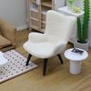 1 Piece 1/12 Dollhouse Mini Plush Sofa Chair Side Table Furniture Model For Doll House Decor Simulation Single Person Sofa