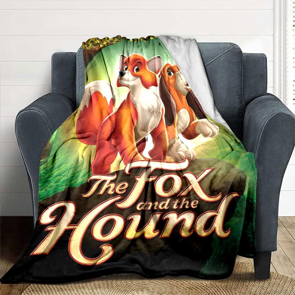 Fox Hound Adventure Flannel Blanket Super Soft Warm Cozy Blanket For Sofa Bed Office Travel Allseason Home Decor Gift