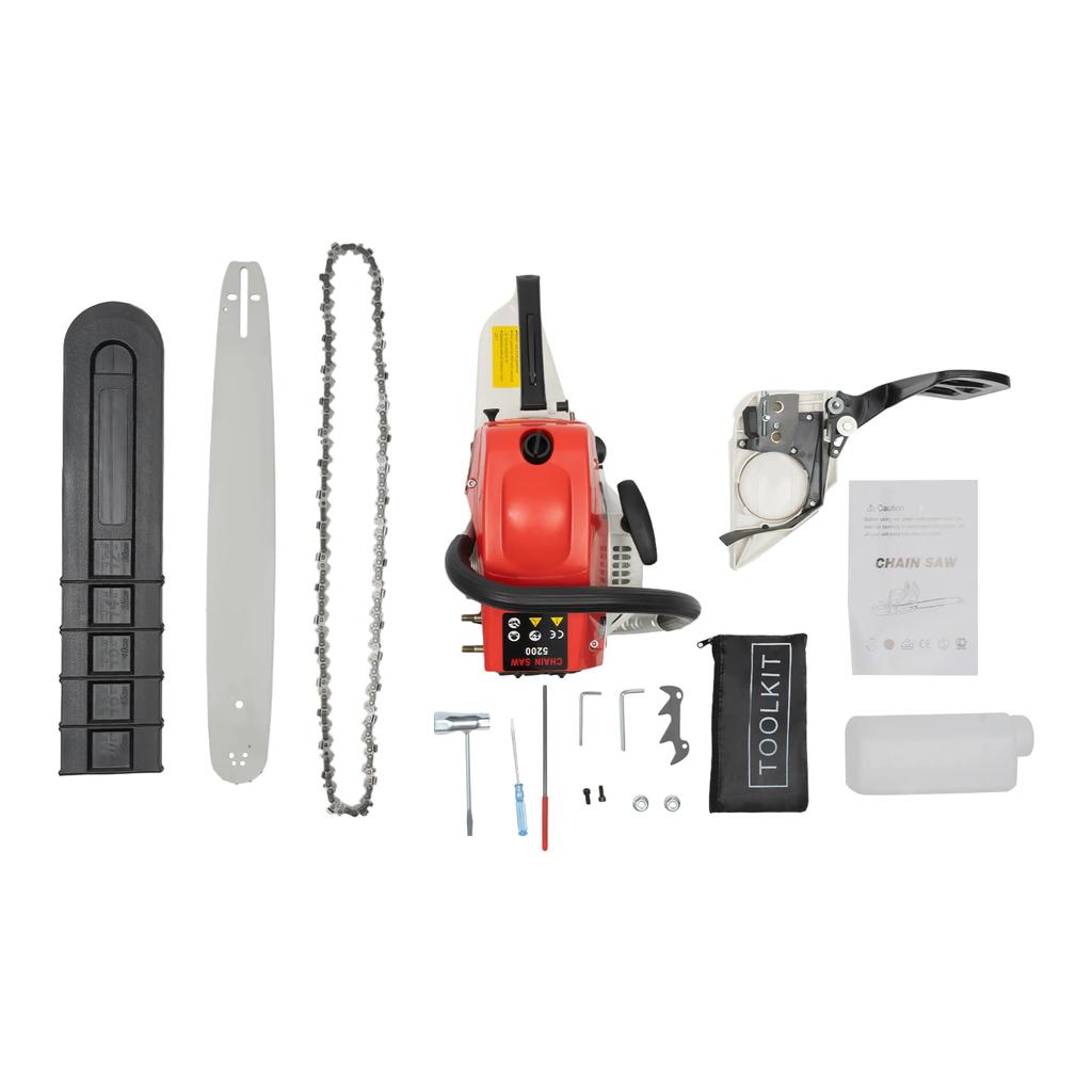 For Scie À Chaîne À Essence 20 Pouces 52cc, Tronçonneuse Sans Fil À Gaz Pour Couper Le Bois, Outils De Jardin
