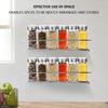 2/4pcs Spice Rack Organizer Space Saving Spice Jar Storage Shelves Metal Seasoning Organizer Punch-Free for Kitchen Cabinet Door