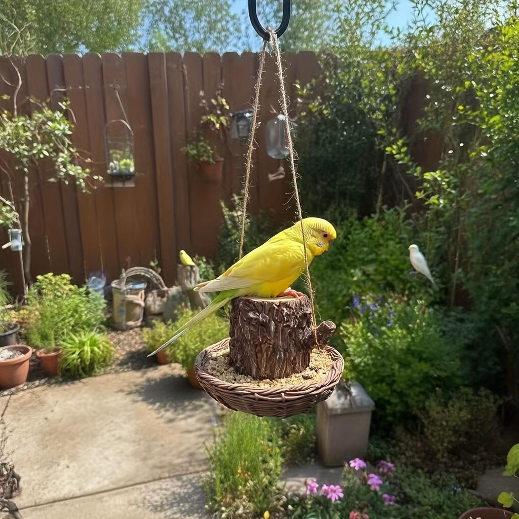 Wicker Resin Birdhouse Feeder: Outdoor Garden Decorative Ornament