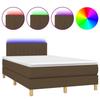 Maison Exclusive - Sommier à lattes de lit matelas et LED Marron foncé 120x200 cm