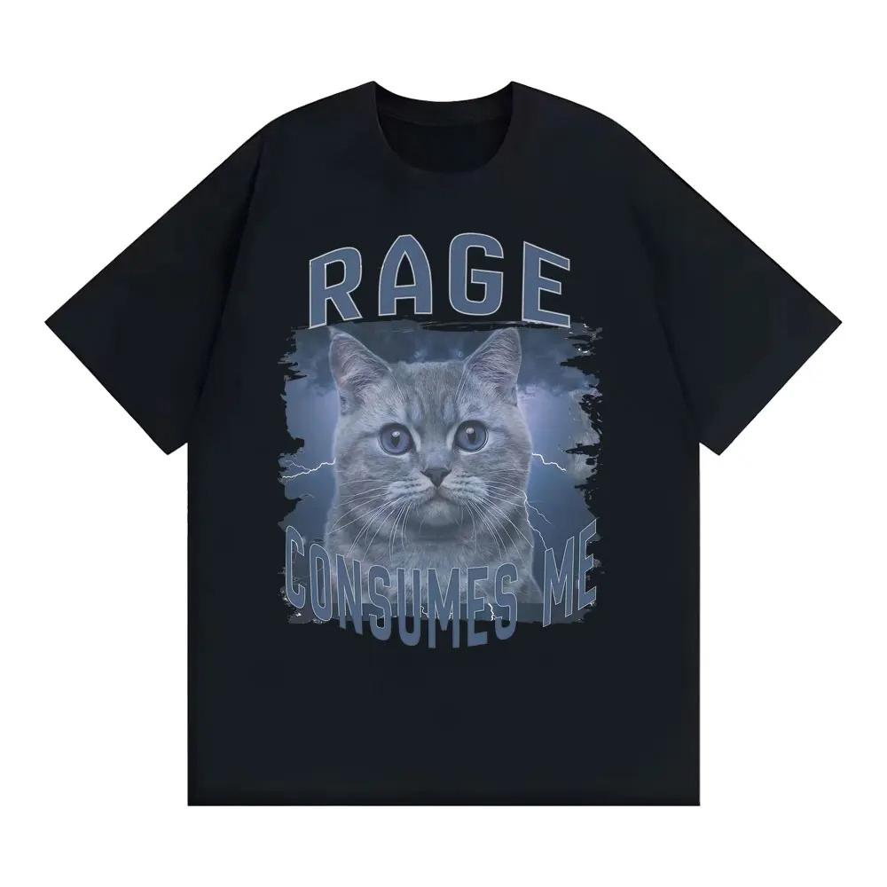 Rage Consumes Me Cat Graphic T-shirt S